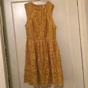 Yellow lace dress